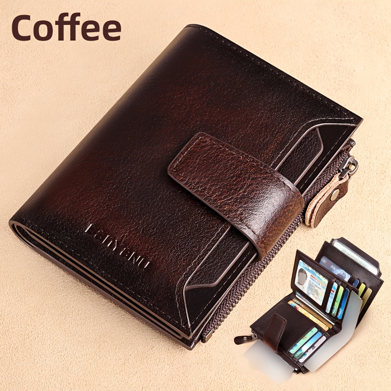 's Wallet Vertical Short Leather Wallet Multifunctional Full Grain Cowhide 's License Card Holder Thin Trendy Brand