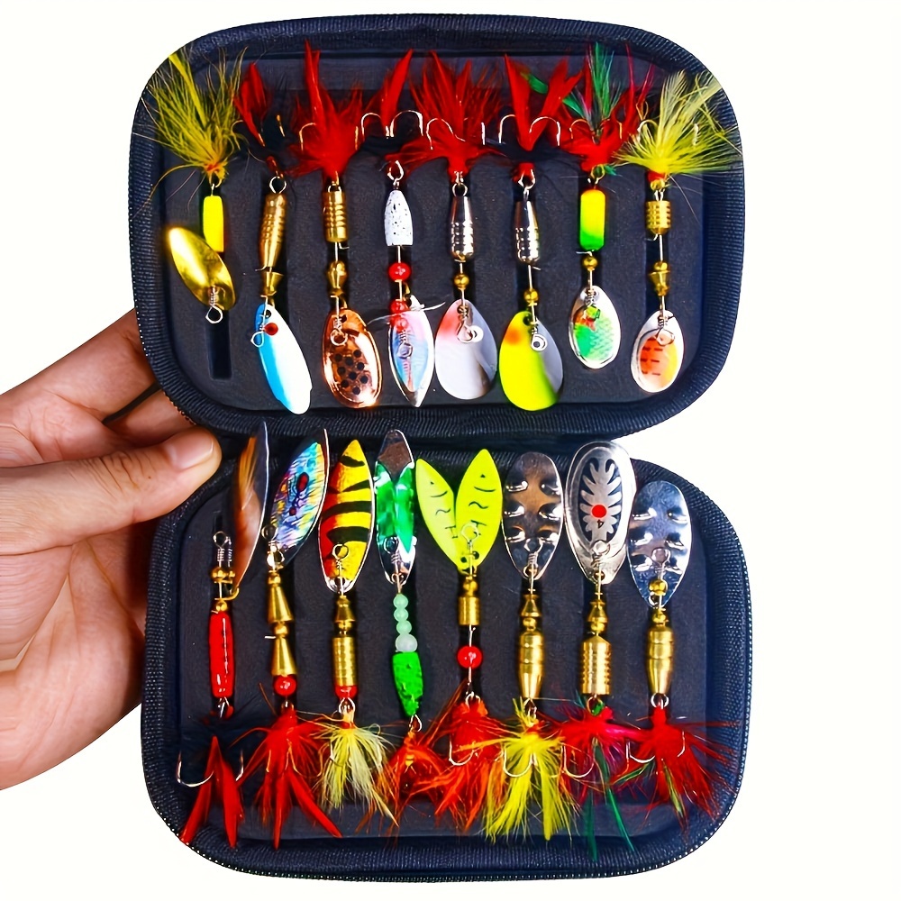 

16pcs Metal Spoon Spinner , Pike Fishing Swing, Artificial Fishing , Storage Kit, Fishing Gear,hunting Stuff,gifts For Men