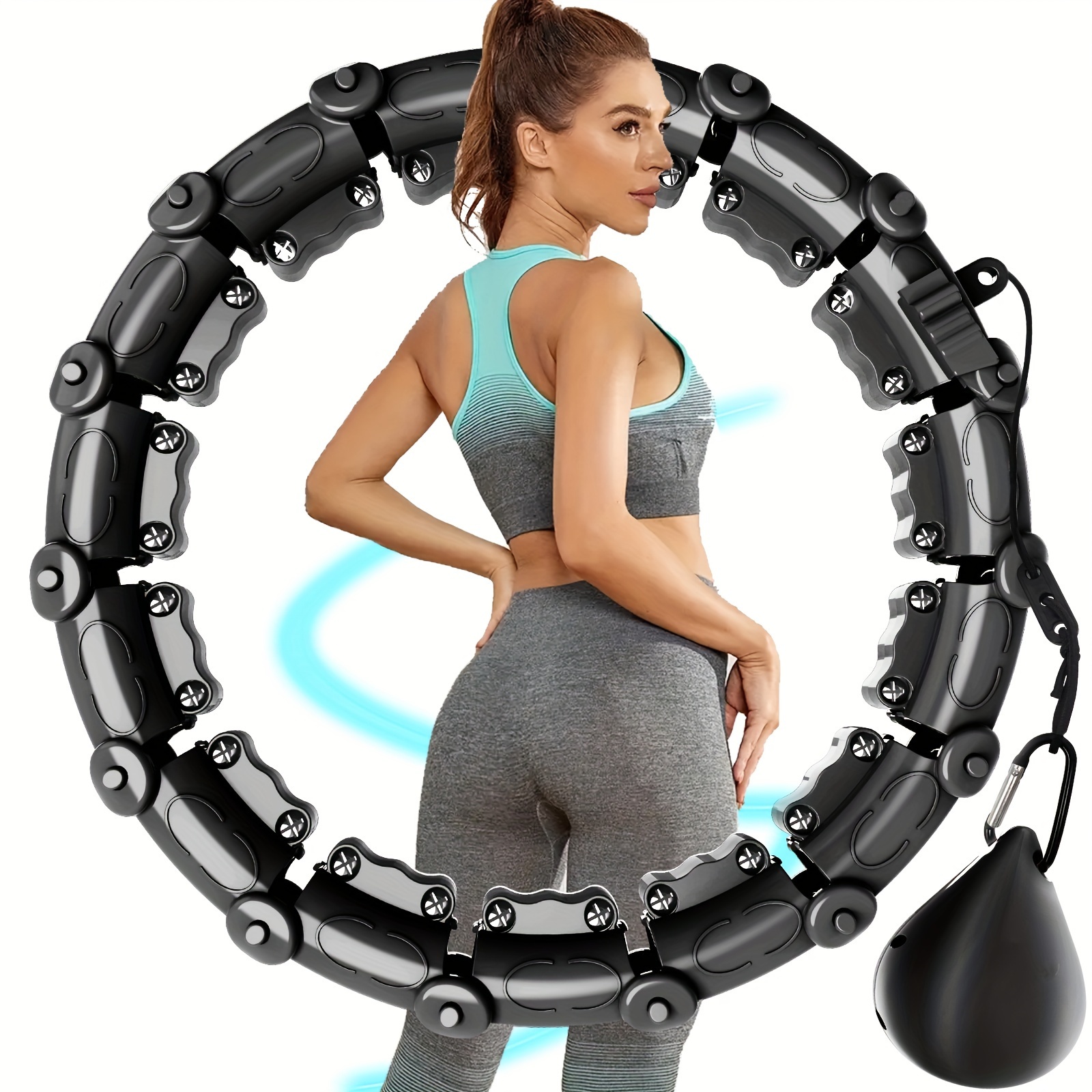 

2 In 1 Smart Weighted Hoop, 24 Removeable Knots Fitness Hoop, Yoga Pilates Fitness Supplies