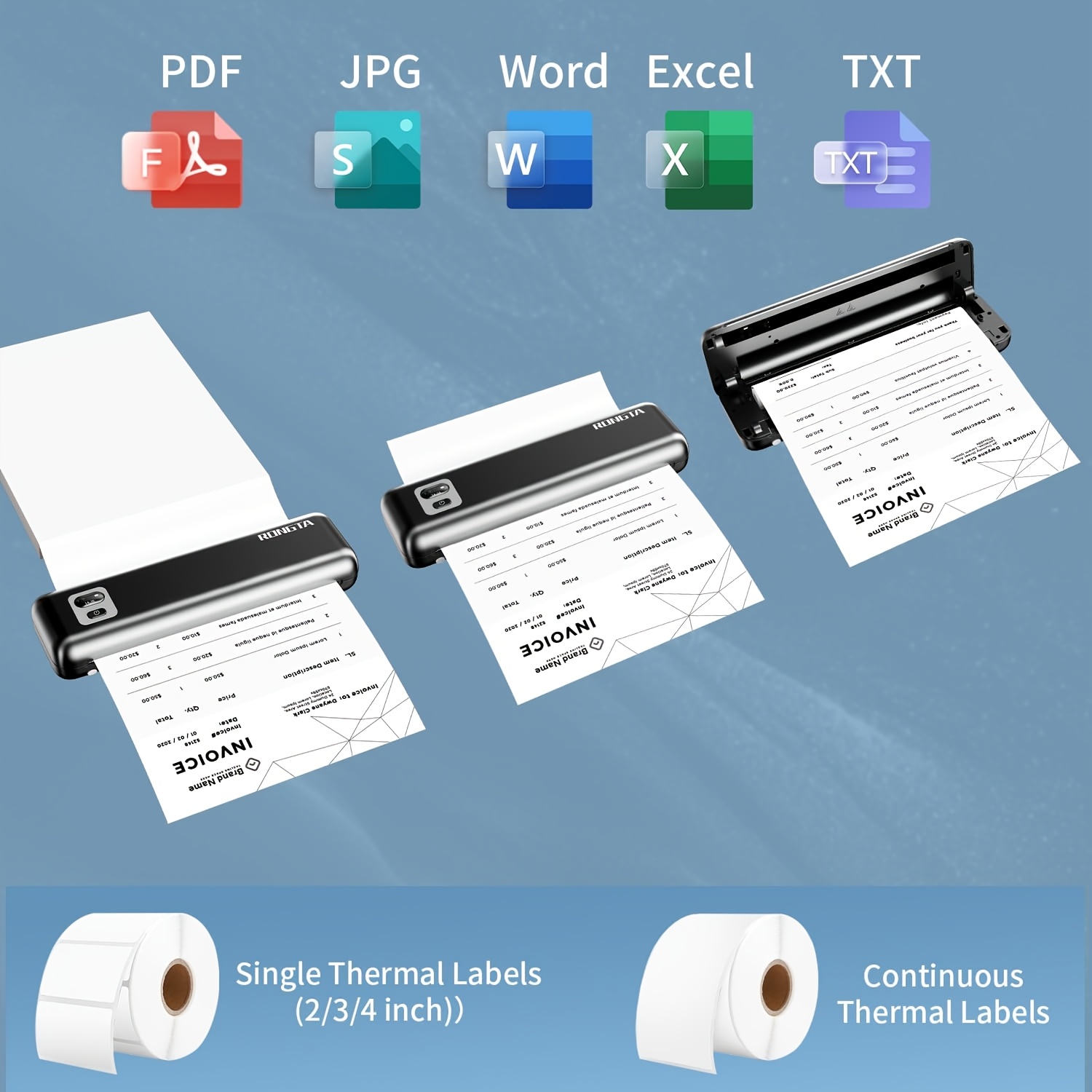   f82a wireless a4   inkless compatible with phone   laptop for home office and travel use   1 roll of paper Product details 2
