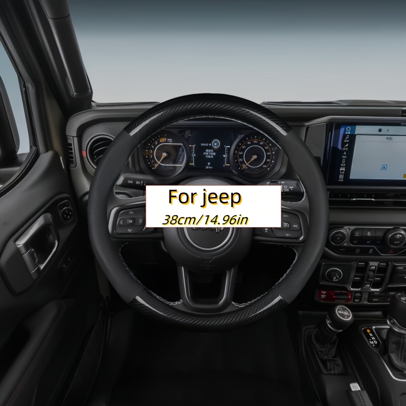TEMU Copri Volante Specifico per Jeep - Traspirante e Antiscivolo con di Ventilazione Laser, Disponibile in , Vino, Marrone, Moka