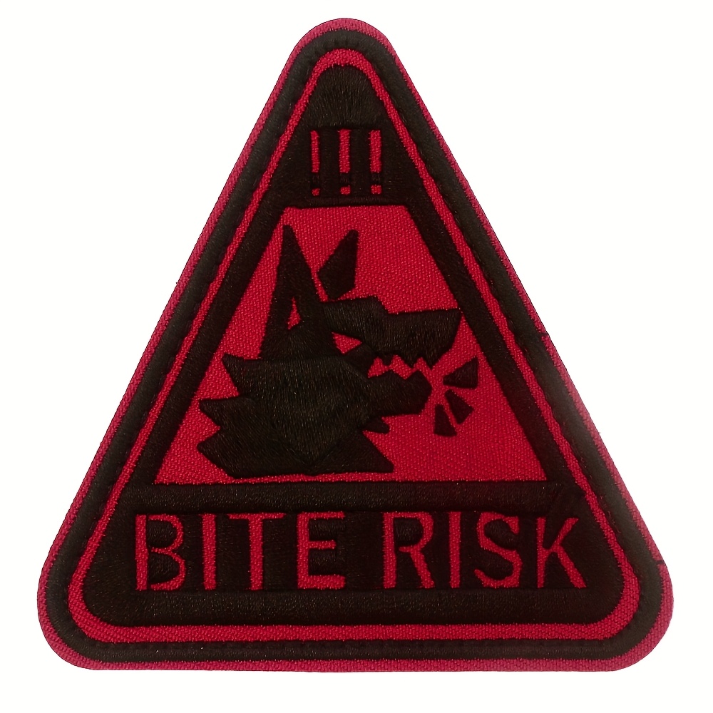 Temu – TEMU Caution: Dog Bite Hazard – Tactical Patch With For Dog Gear, Including Harnesses And Vests, Designed For Professional Training