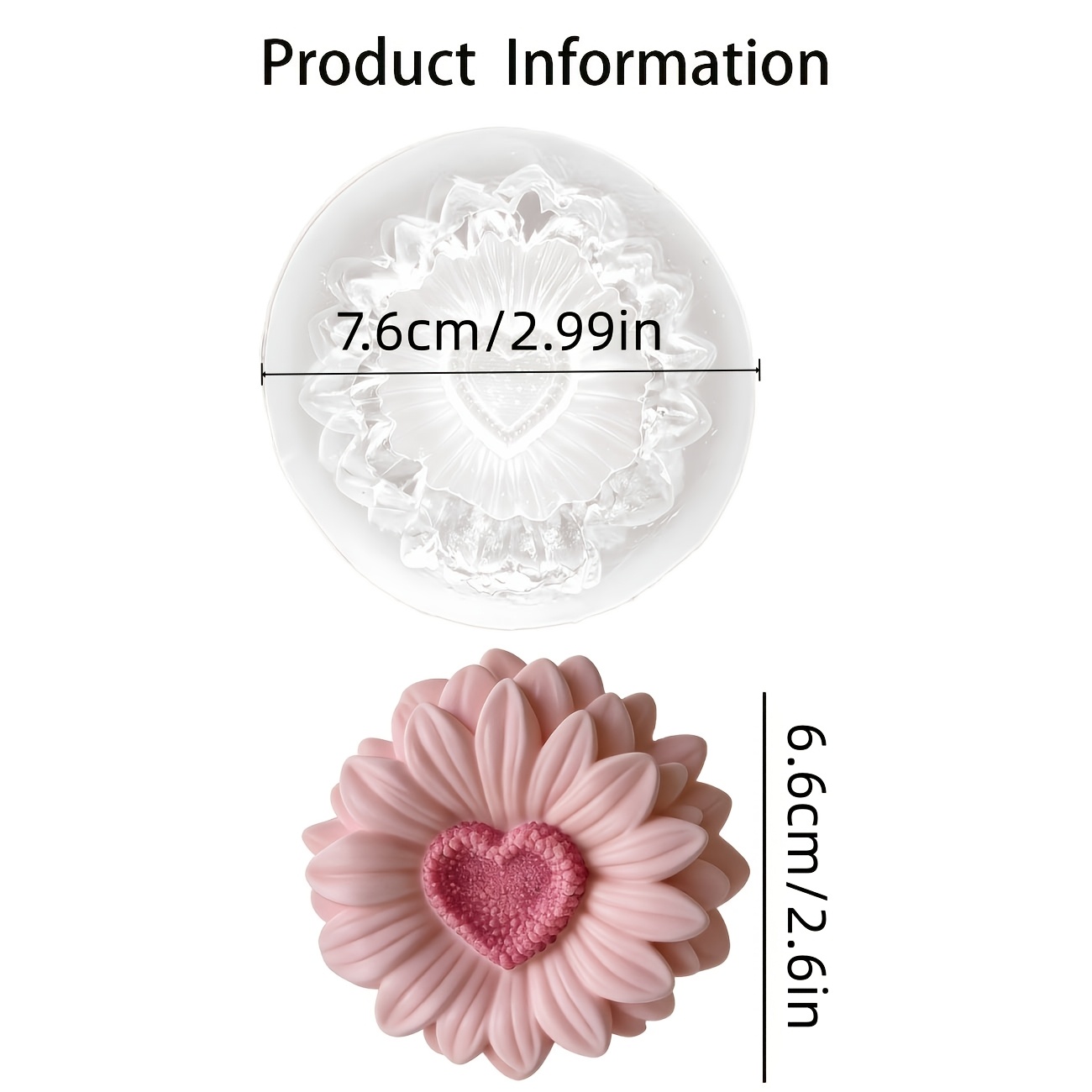 E-shop Tontopf-Form, Sonnenblume Sonnenblume handgemachte Seife Silikonform, dekorative Gips-Seife-Harz-Ton-Kerzen-Ornamentform