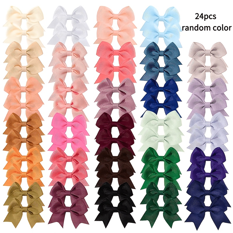 TEMU 12/24 Random Color Bow Hair Clips For Girls, Holiday Prom Party Hair Accessories, Teen Girl Dress-up Hair Ornament Gift,best For Christmas