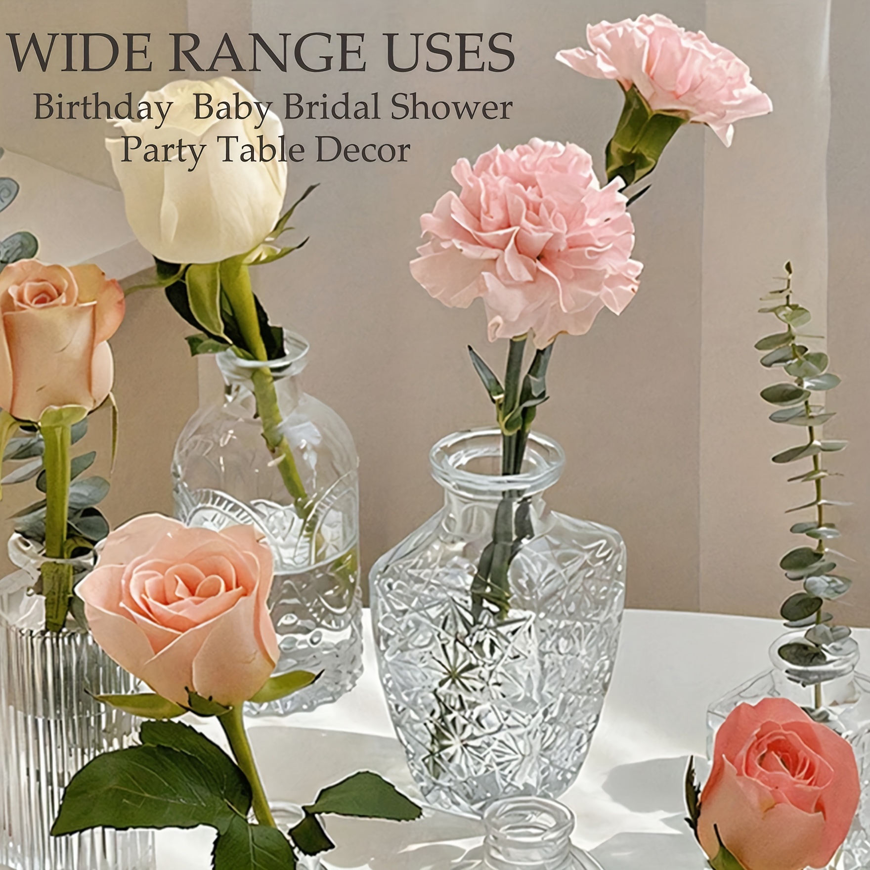 Glass Bud Vases Set Of 25, Small Mini Vases For Flowers Clear Bud Vases