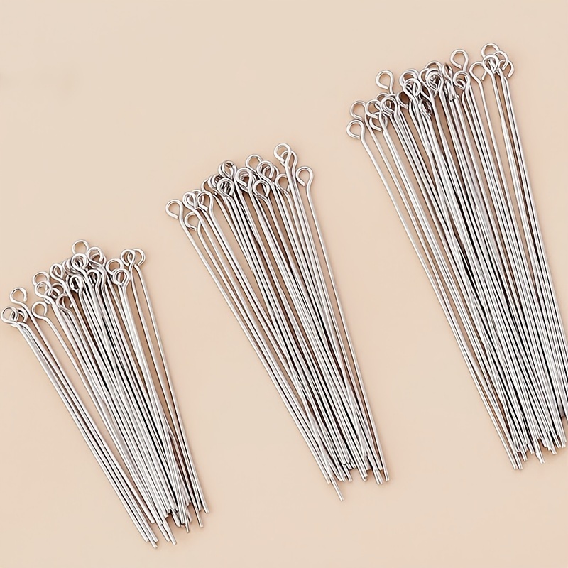 

100-pack Stainless Steel Head Pins For Jewelry Making, 20-70mm Durable & Bendable Straight Pins For Diy Necklaces, Earrings & Jewelry Accessories, Rust-resistant & Long-lasting