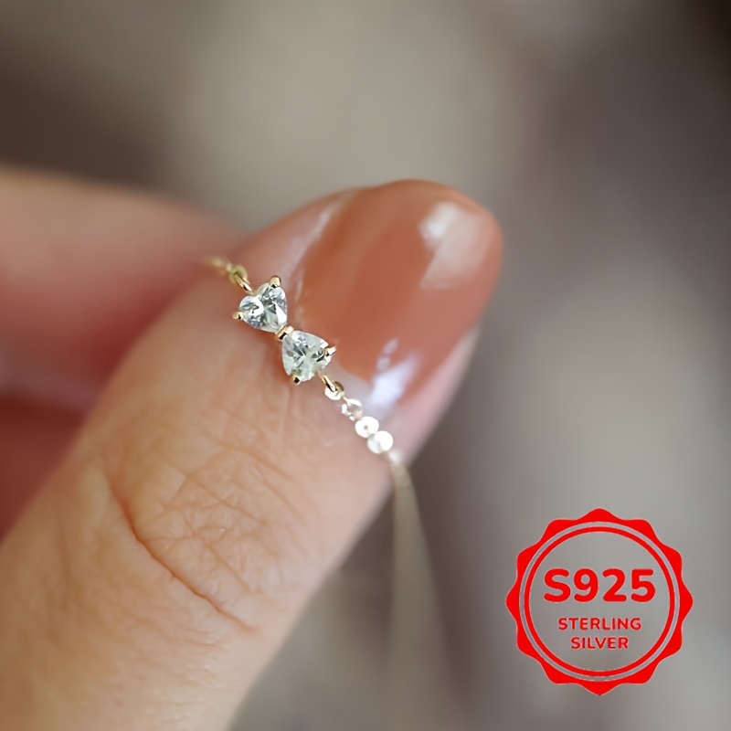 925 Sterling Silver Butterfly Knot Bracelet with Cubic Zirconia