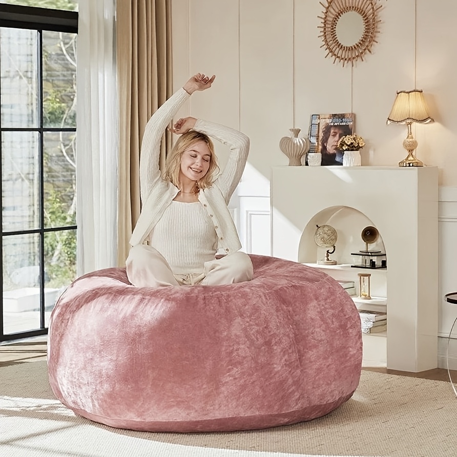 Large 4ft/5ft/6ft Bean Bag Chair Compatible for Adults - Oversized Sofa Bed Lounger with Memory Foam & Micro Velvet Cover, Soft Foam-Filled Furniture, Multi-Color Options (No Assembly) for Living Room, Bedroom - Ideal for Adults & - Image 3