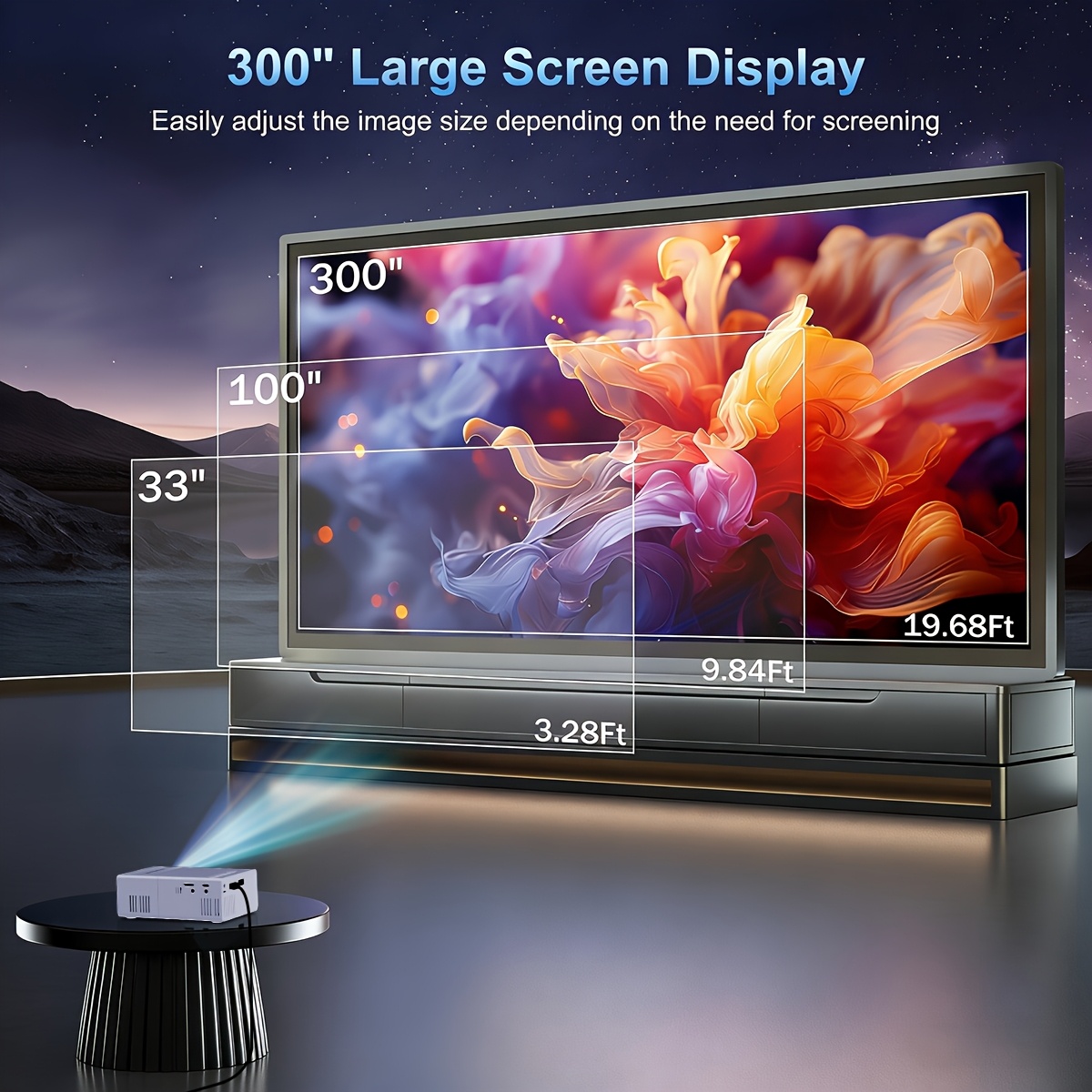 Ultra Compact Projector, Local 240P Video Decoding, Fast Focusing for Sharp Images, Trapezoidal Correction And 180 Degree Rotation, USB And Memory Card Support, Built-In Speaker, Ideal for Travel