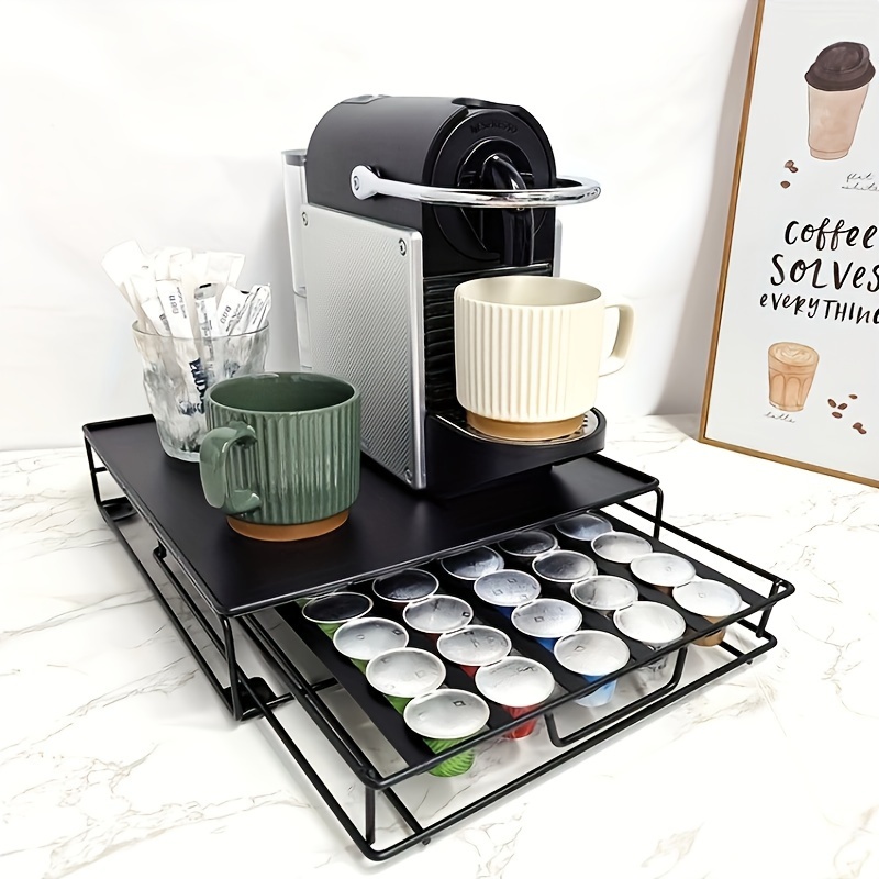 

Capsule Storage Metal Coffee Rack Drawer Organizer For 40 Capsules