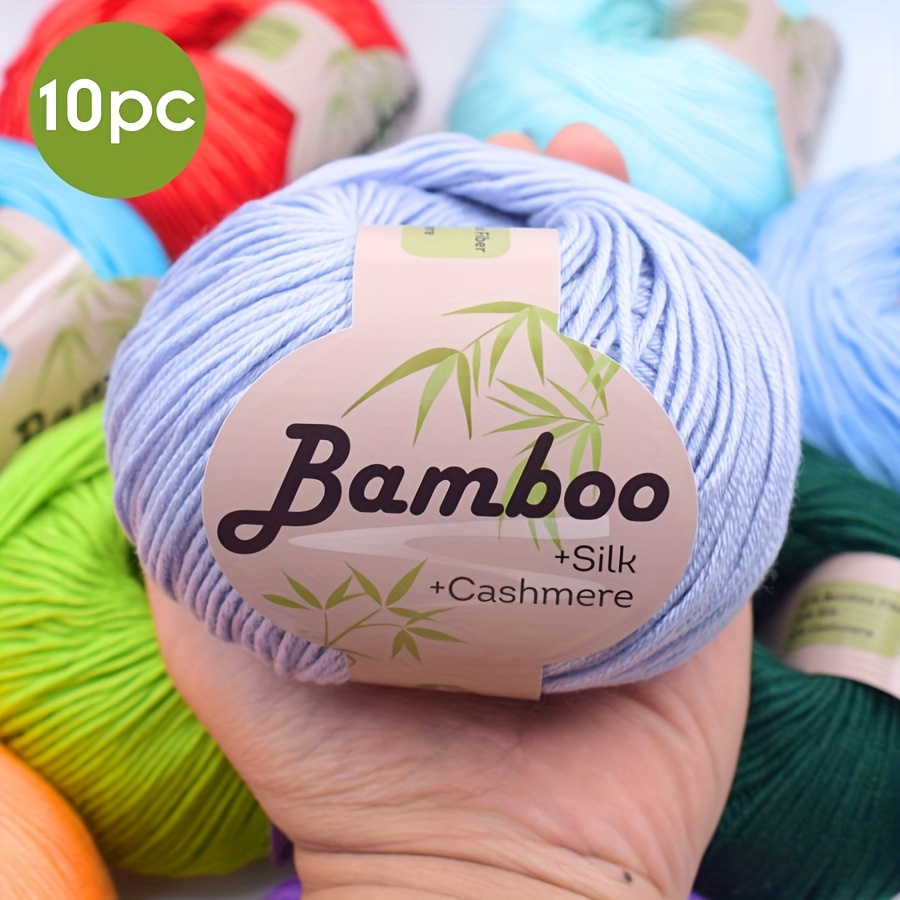 10pcs Bamboo   Yarn - Soft & Breathable for Knitting, Crochet, DIY Crafts - 500g/17.63oz Total - 31 Vibrant Colors