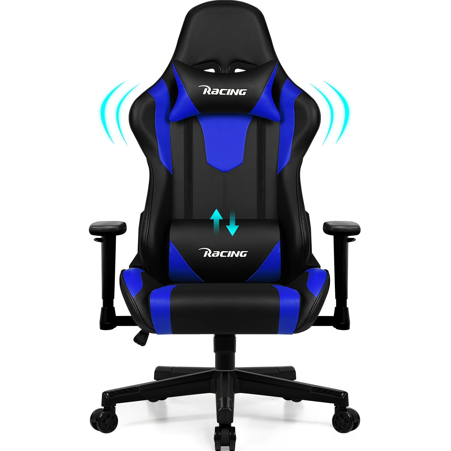 Image of Ergonomic Gaming Chair, Gaming Chair, Gaming Chair With Adjustable Lumbar Support, Headrest, Height-adjustable And Swivel, , Gaming Chair Reclining Function Up To 170°, Gaming Chair 150kg