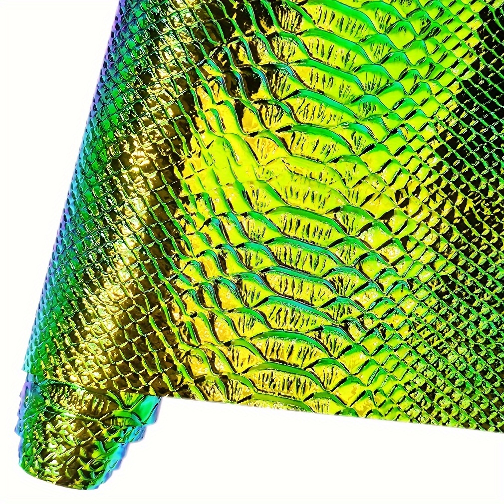 1rolls 12"x53" (30cmx135cm) Holographic Embossing Pu Faux Leather Sheets, Very Suitable For Making Crafts, Handbags Faux Leather Earrings, Bows, Sewing Etc