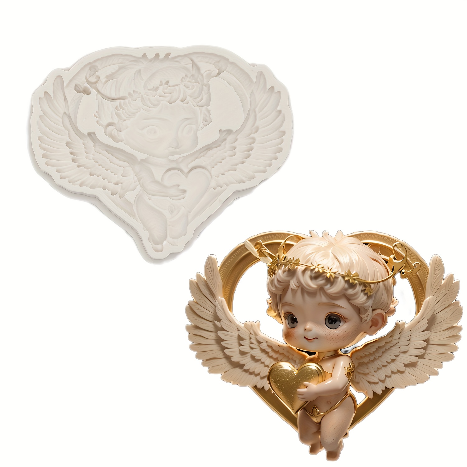Embroidery Cake Mold - Fondant & Chocolate Mould With Realistic Wings & Face For Birthday Wedding Decorations, Heat Resistant, Dishwasher For Diy Crafts