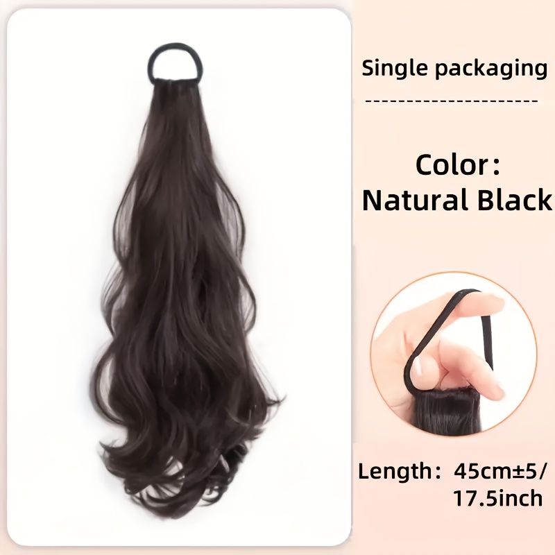     hair bun ponytail wig 18 inch elegant female claw clip extension high temperature synthetic water wave wig suitable for all hairstyles   and   daily wig use details 1