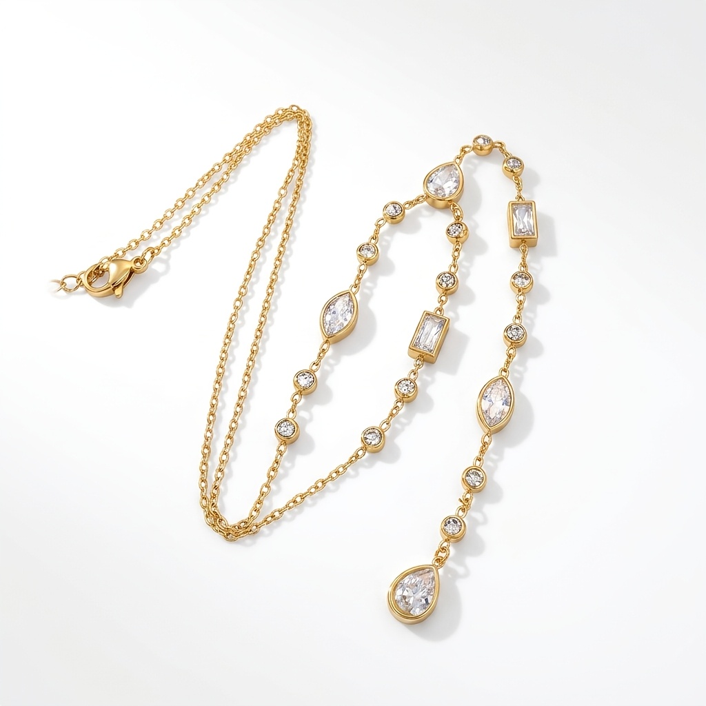 Women's Elegant Teardrop Synthetic Cubic Zirconia Necklace