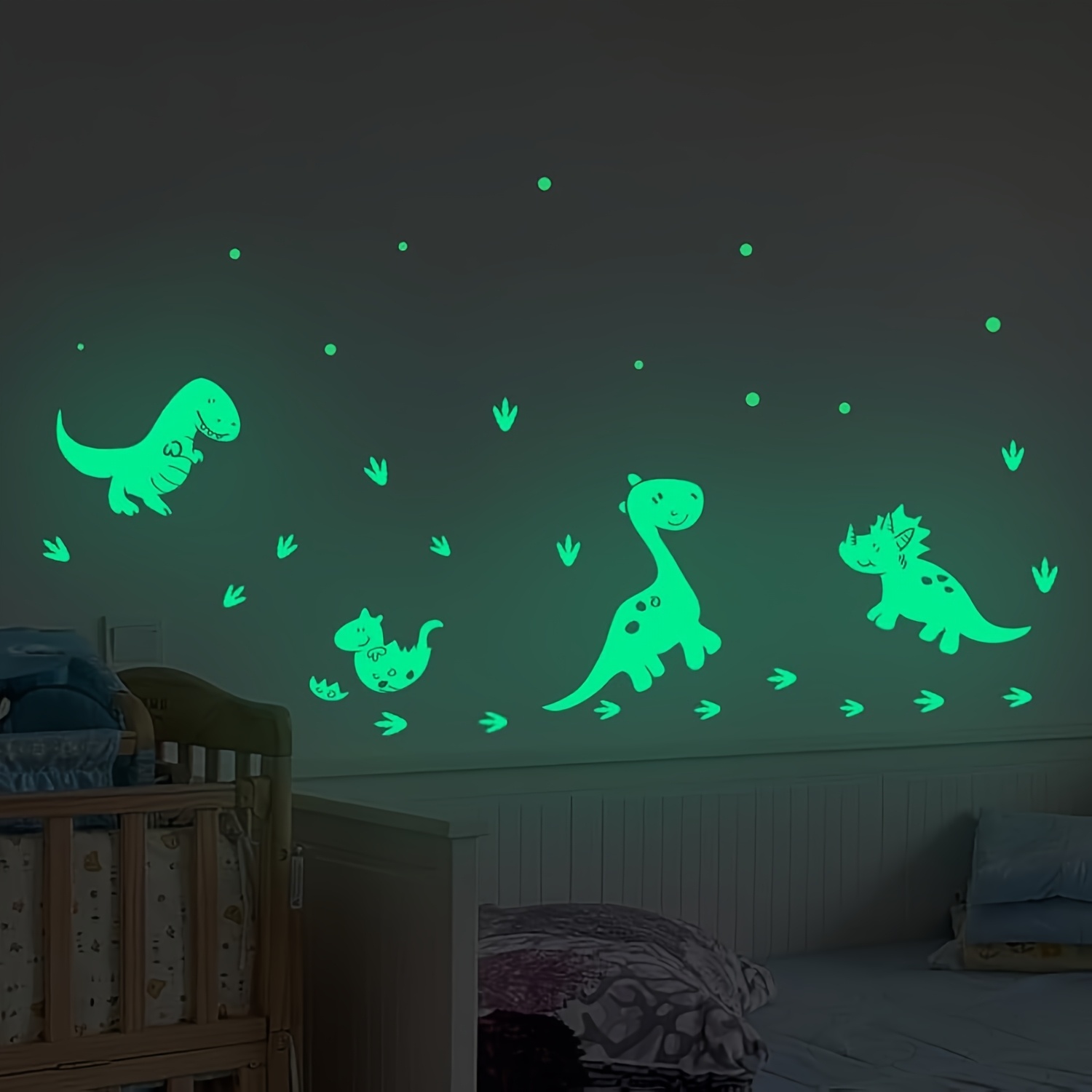 1pc Luminous Dinosaur Sticker. Glow In The Dark Wall Stickers, Dinosaur Fluorescent Stickers, Self-adhesive Removable Suitable For Home Decoration, Room Bedroom Decoration, Wall Decoration