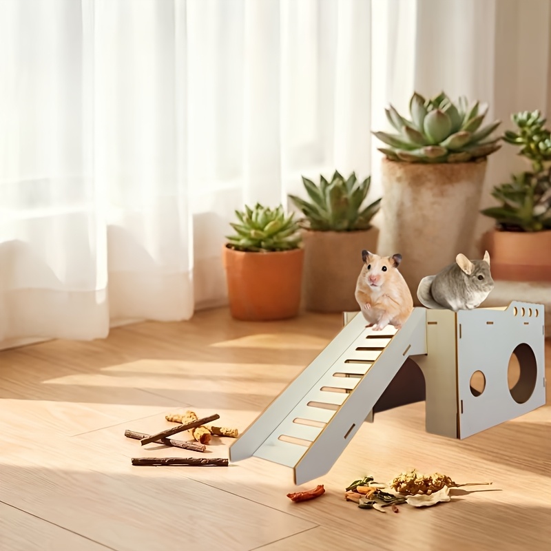 Large-Sized Wooden Pet Castle for Small Pets