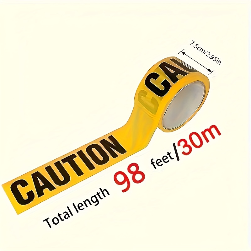 High-visibility Yellow Warning Tape For Road Construction, , And Truck , With Black Lettering, 7.5cm X 30m - 7.5m X 100m Options