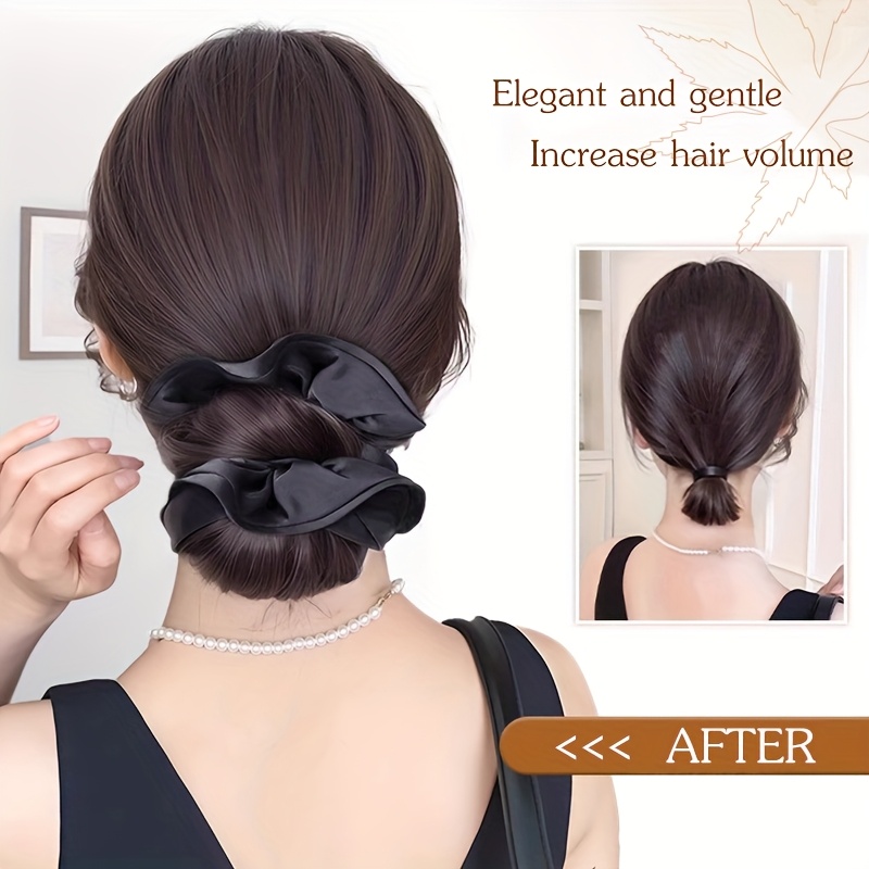 elegant black bow hair bun clip stylish womens updo accessory with     formal events and parties party hair accessory elegant hair accessory   clip Product details 1