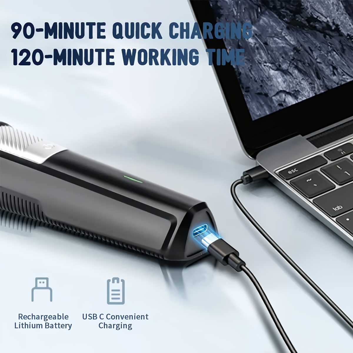 professional 3 in 1 wireless electric hair clipper multi functional adult shaver nose hair trimmer with led light usb type c charging rechargeable 600mah battery   start washable stainless steel   long       3  s and storage bag Product details 4