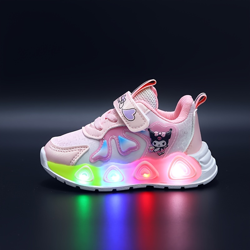 *' *-the-Dark Sports Casual Shoes with Cute Cartoon Print and Flashing  Lights, Breathable Mesh Running Shoes, Suitable for Girls and Yo