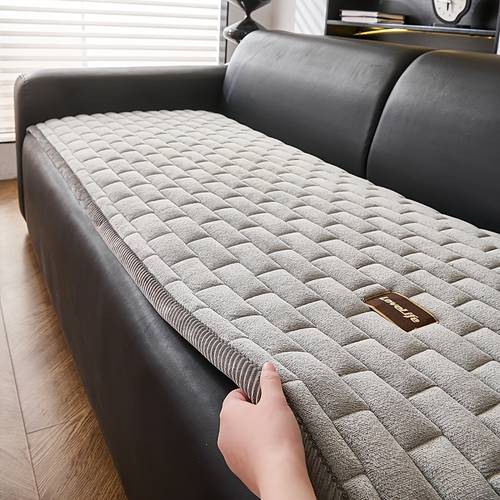 1 stück hochwertiger gesteppter dicker plüsch sofabezug, reines handgefertigtes cord design, plüsch sofakissenbezug, warmer bequemer plüsch sofakissenbezug, tierfreundlich, maschinenwaschbar, ganzjahres-rutschfester sofakissen, für 1/2/3/4 und kombination