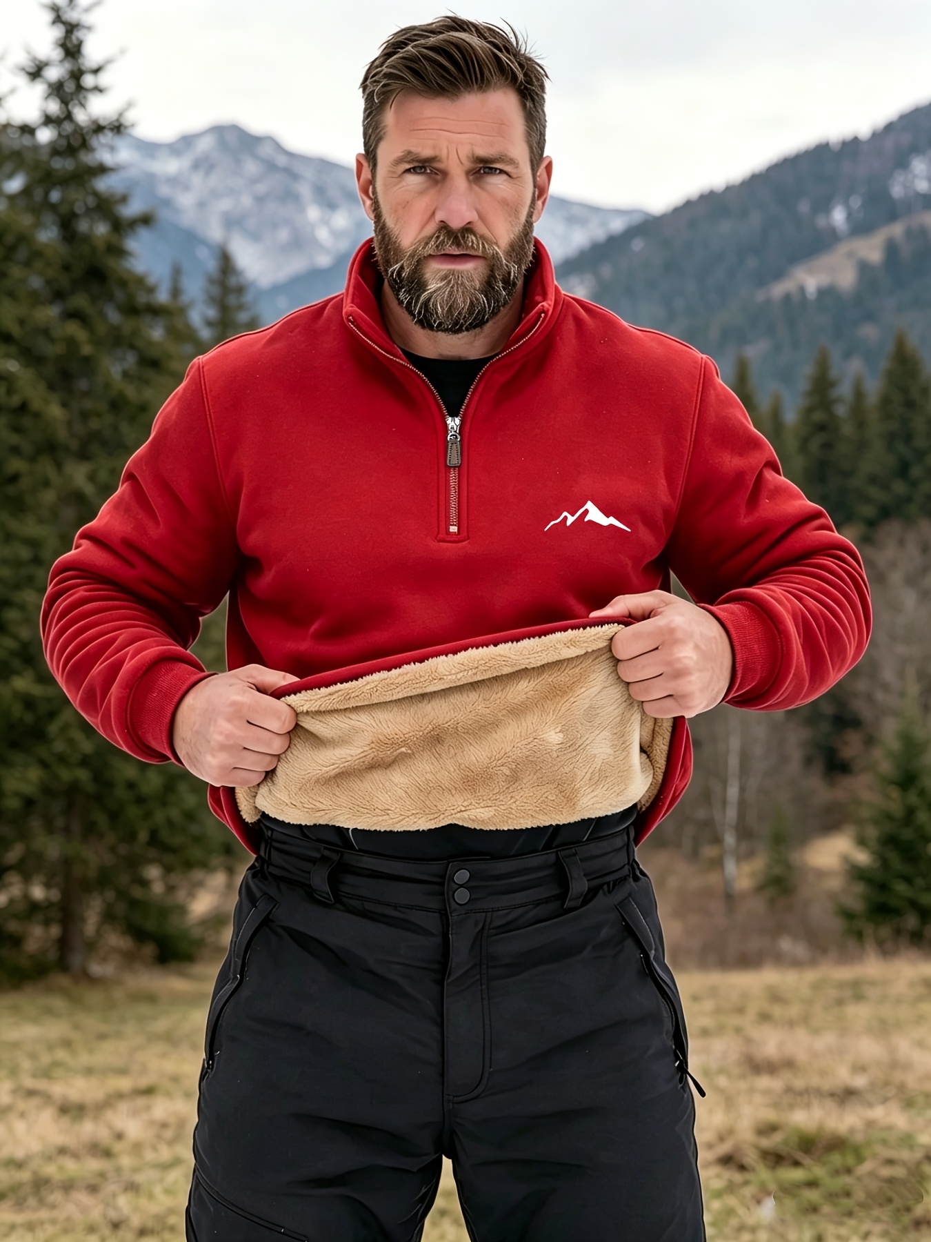     and   the cold mens fleece lined half zip sweatshirt versatile and warm base shirt for autumn and winter