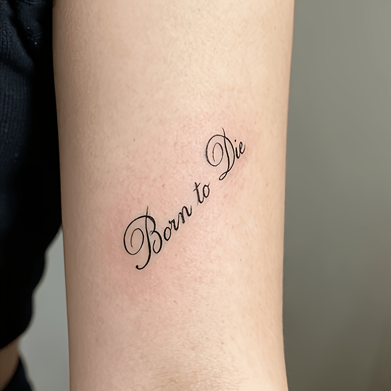 3pcs Waterproof Temporary Tattoo Stickers, English Quotes Design