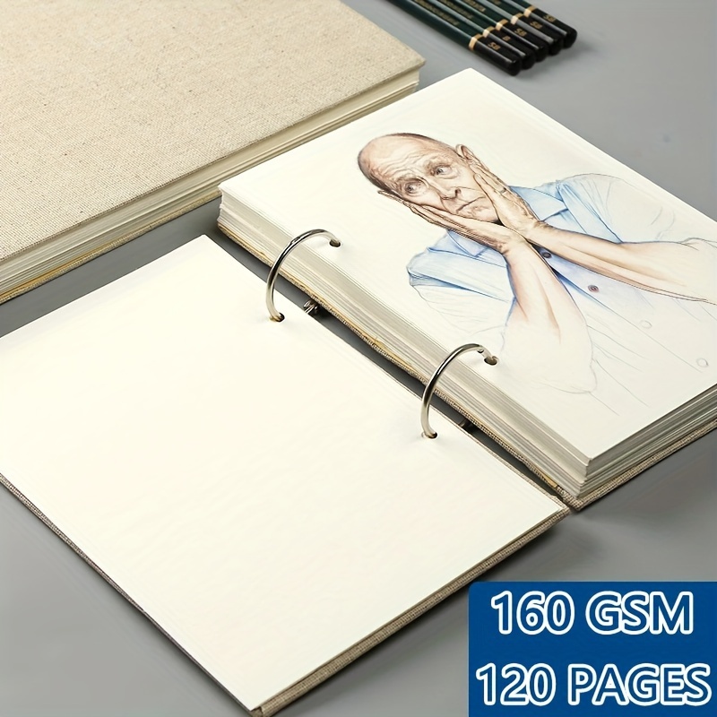 

Linen Sketchbook With Coil Binding: Artistic Drawing Journal For Adults