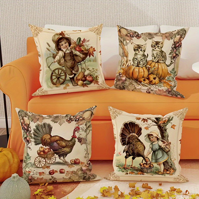 

Decorative Cushion Covers - 4pcs Set, 18x18 , - , Zip , Polyester, For &