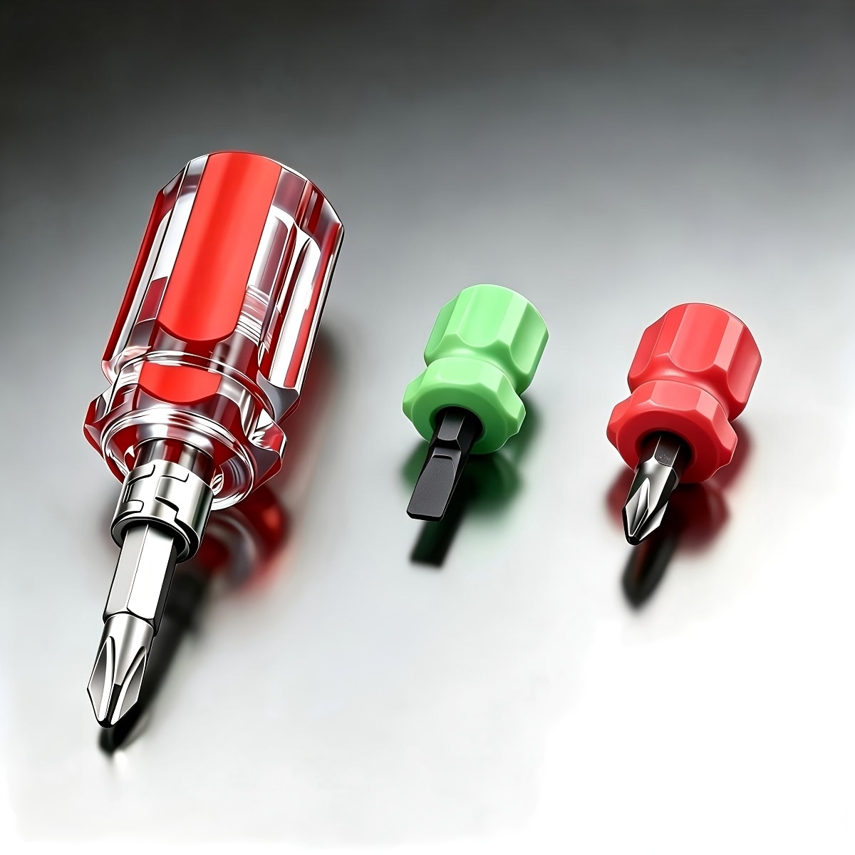 TEMU 3pcs Short Handle Screwdriver Set | Flathead And Phillips 2-in-1 Head | Mini Short Handle Screwdriver For Narrow Spaces | Suitable For Sewing