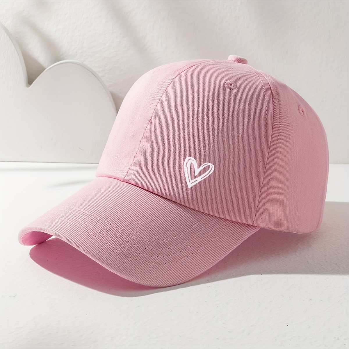 

Adjustable Printed Heart Baseball Cap, Unisex Peaked Hat, Breathable Golf Hat For All Seasons