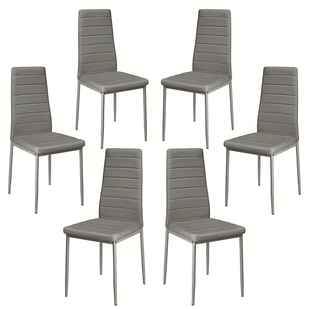 TEMU 6 Stück Gewerbliche PU-Leder Bürostühle – Schwerlast-Metallrahmen & Ergonomische Hochlehne, Kratzfest & Leicht zu Reinigen – Ideal für Zuhause,