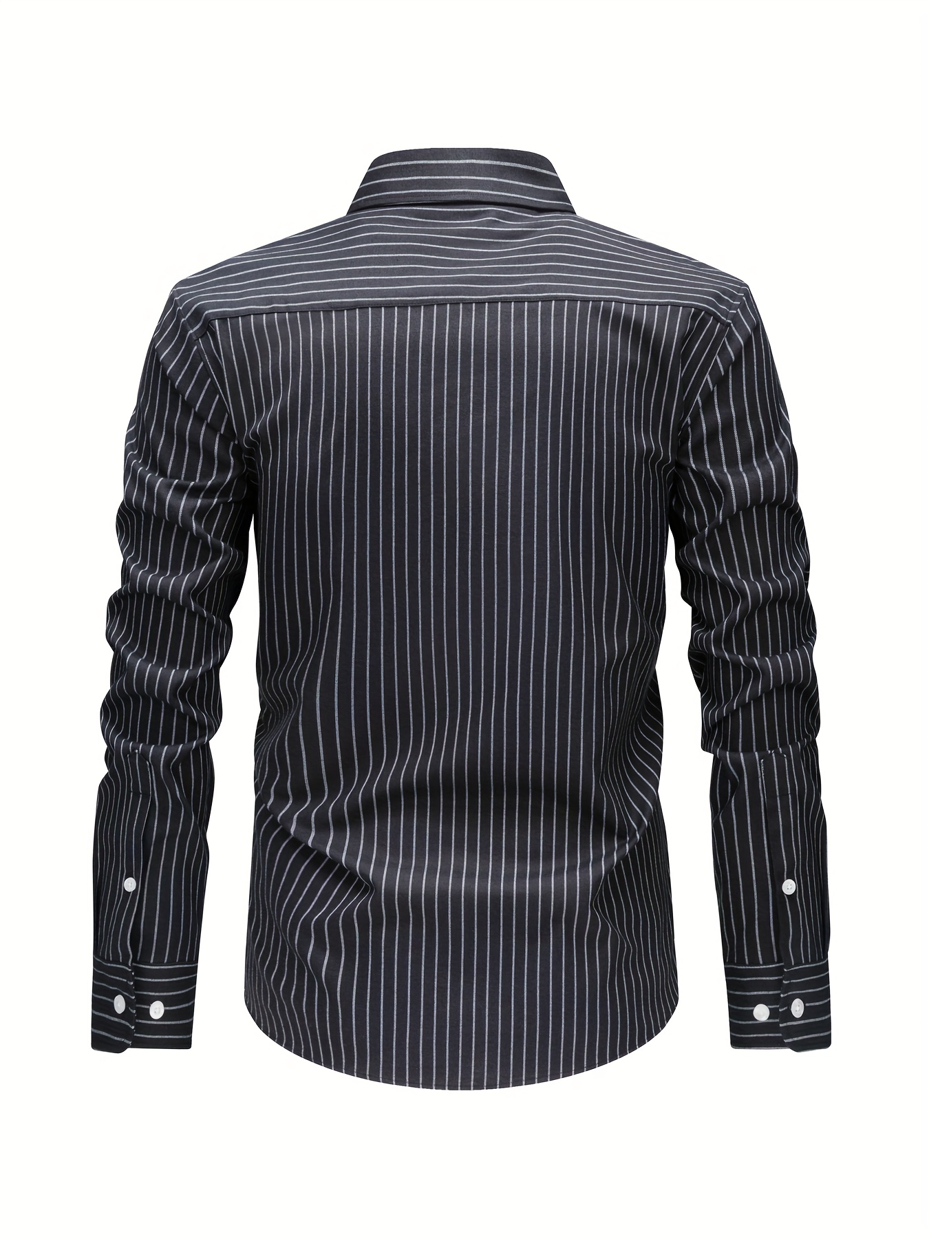 Oxford Shirts, Men'S Casual Stylish Long Sleeves, Business Loose Shirts, Button- Striped Dress Shirts, Long-Sleeve Collared Office Work Shirts with Fine Stripes, Perfect for Casual Outings And Streetwear