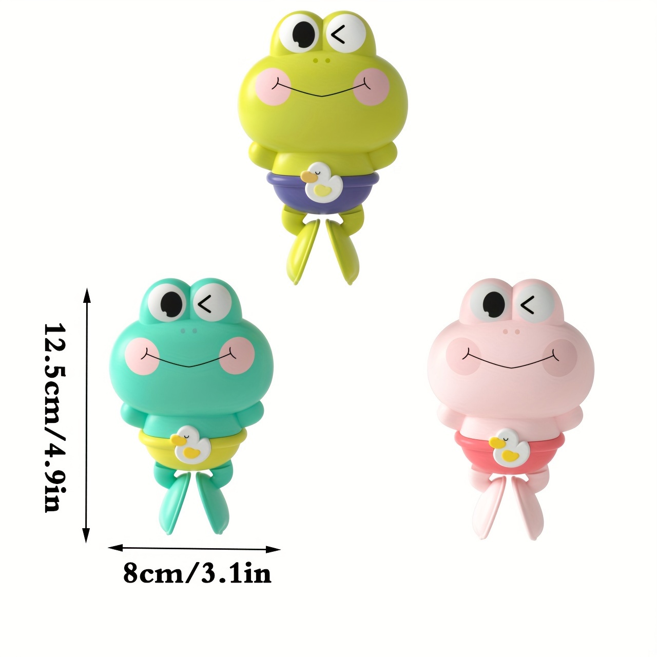 1pc Cute Wind-Up Animal Frog Water Spray Toy, 12.5cm Plastic Bath Toy with Water-Squirting Head for Shower and Swimming Pool Fun, Available in Pink, Blue, Green