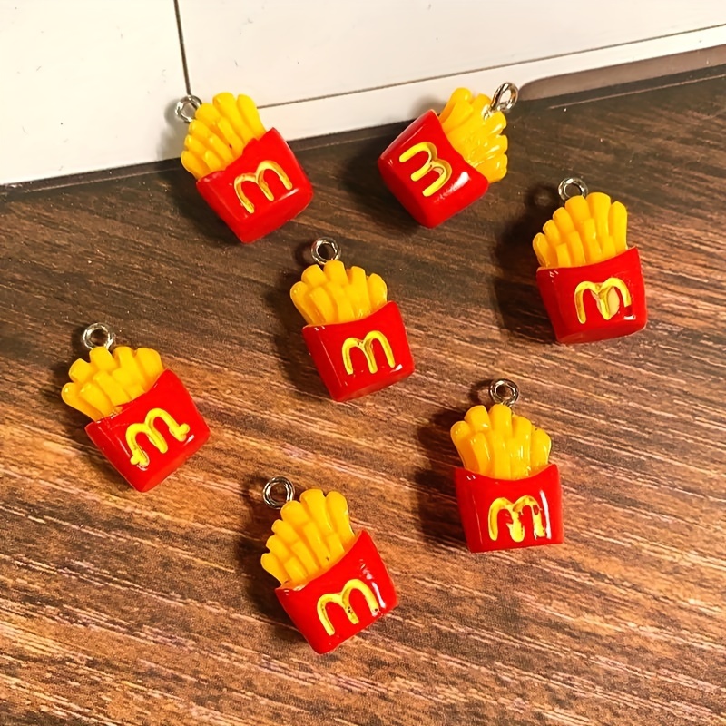 

10pcs Mini Cute Resin Pendant Kawaii Pendant Diy Simulation Food Earrings Keychain Pendant Making