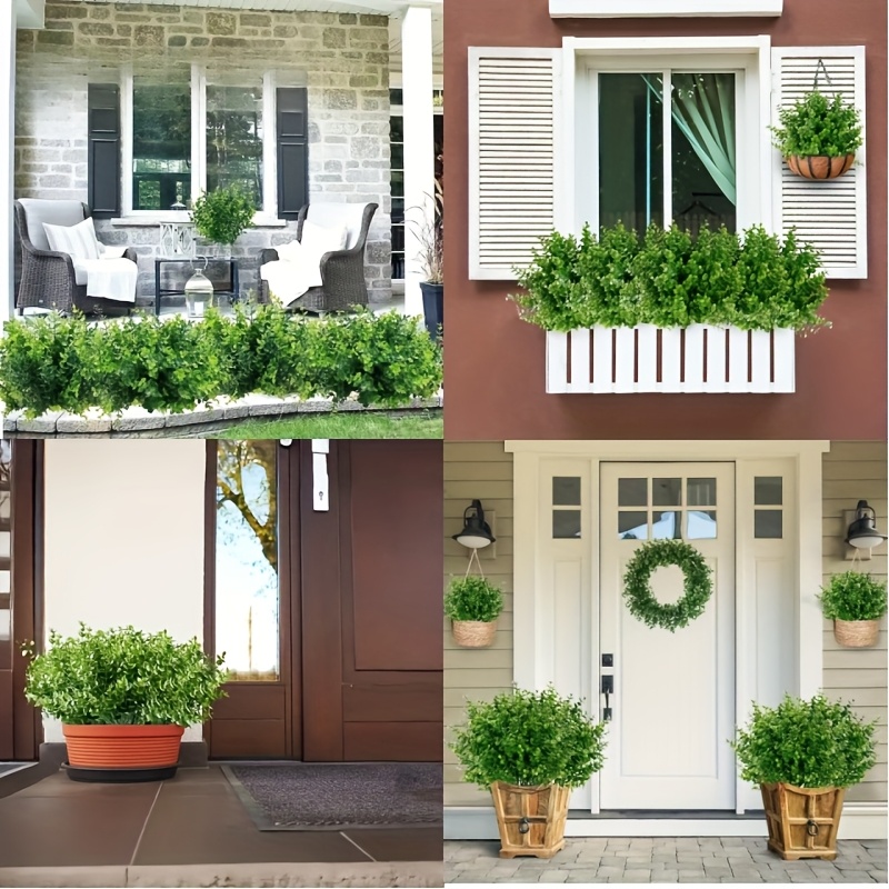 24pcs Artificial Boxwood Plants – Uv-resistant Fake Greenery For Outdoor, Garden & Wedding Decorations | Versatile Home And Event Setup, No Pot Required
