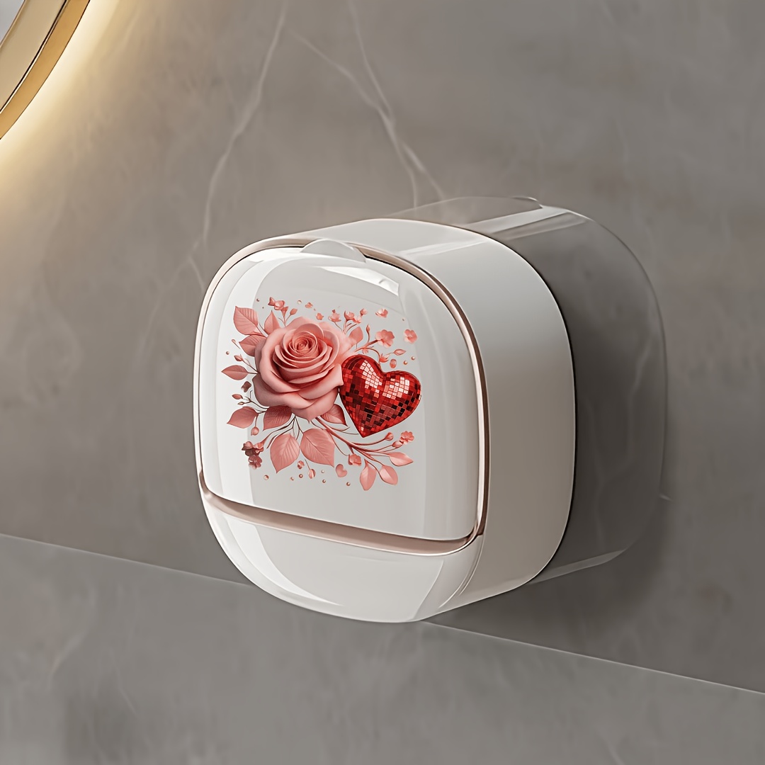 TEMU Soap Dish Storage Box. Light Luxury High-end Wall-mounted Leak-proof Soap Dispenser Storage Box With Lid And Drip Tray. Suitable For Bathroom Or