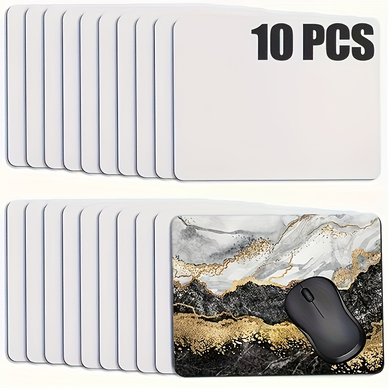 TEMU 10 Tapis de Souris Vides à Sublimation, Tapis de Souris Vides à Transfert par Sublimation Thermique, Bas Antidérapant 22Cm/8.6 Pouces * 18Cm/7