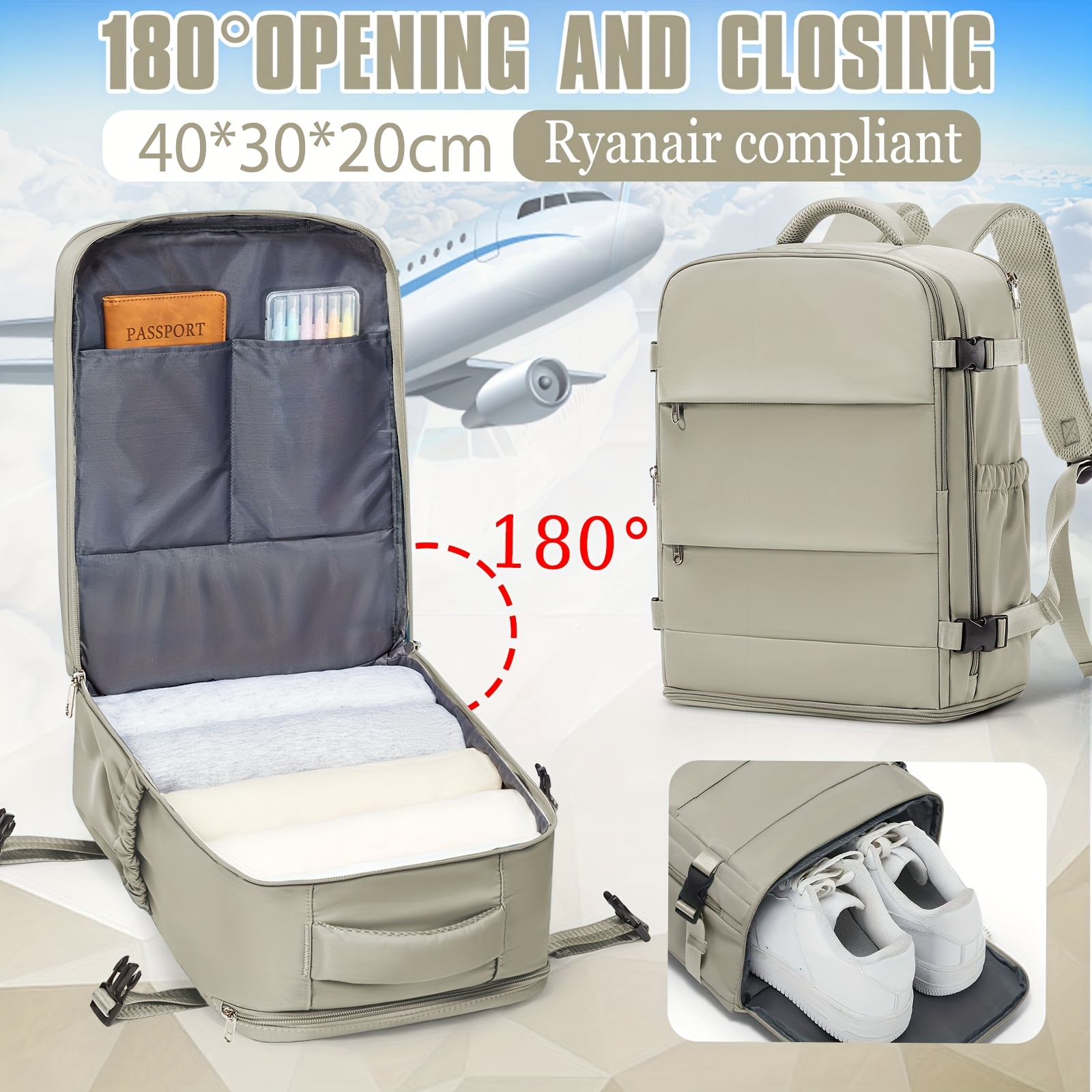 ryanair cabin backpack 40x20x30 underseat cabin bag new Temu Ireland