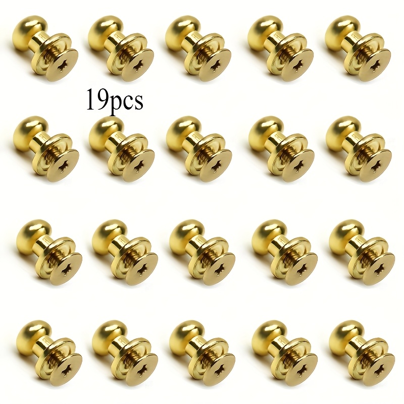 Image of 19pcs Of Small Golden Round Handles, Measuring 0.71cm By 0.89cm - Ideal Brass Pulls For Jewelry Boxes And Gift Containers, Sturdy Metal Fittings