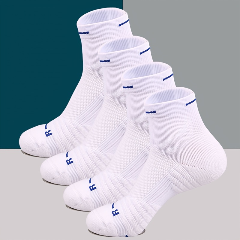 TEMU 4 de calcetines deportivos para hombre inferior de toalla para correr, ciclismo, actividades al aire libre y calcetines de compresión para