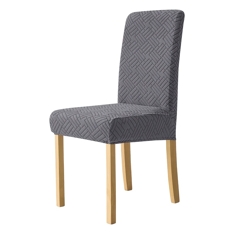 TEMU 1pc Elastic Jacquard Chair Cover With Windmill Pattern Stretchable -fit Suitable For Home, Office & Hotel Dining Chairs - Modern Elastic Closure