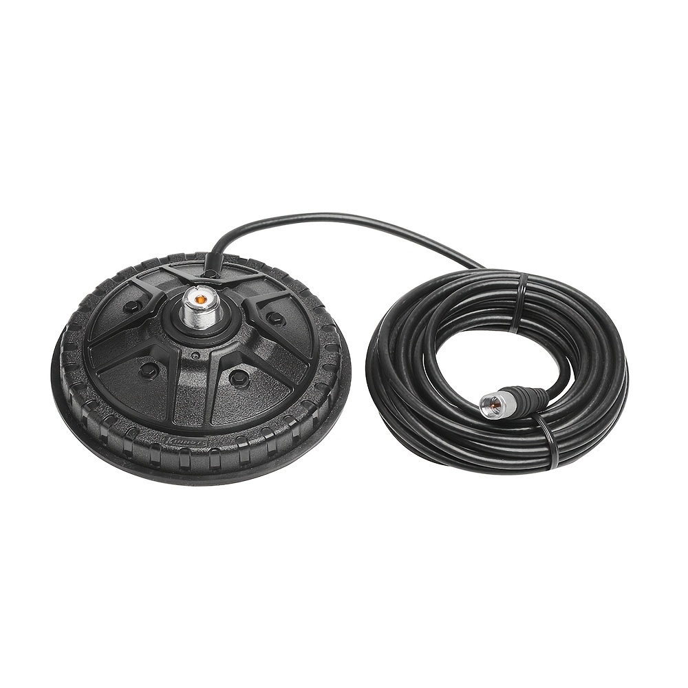 TEMU Car Antenna Base Uhf Interface With 5 Meters Long Feeder Magnet Base Antenna For Use In Cars Walkie-talkie Antenna Base Wheel Pattern Style