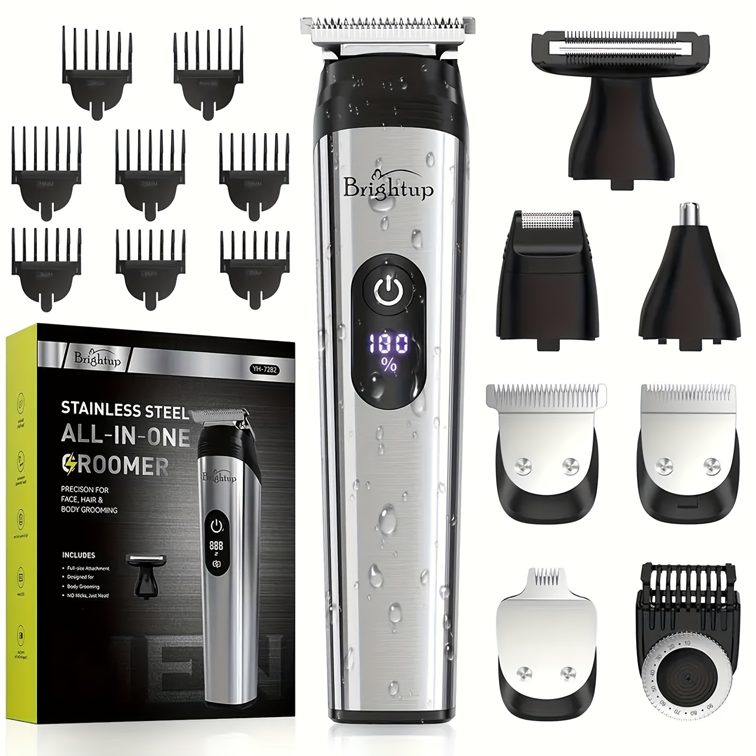 

Rechargeable Beard Trimmer For Men - Mens Grooming Kit With Hair Clippers, Electric , Shavers For Mustache, Body, Face, Ear, Nose Hair Trimmer, Fathers Day Gifts For Convenient At Home Haircutting