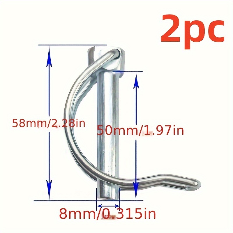 2pcs Double Wire Retaining Pins, Safety Pins, Spring Pins, D-shaped Pins, Double Wire Coil Opening Pins