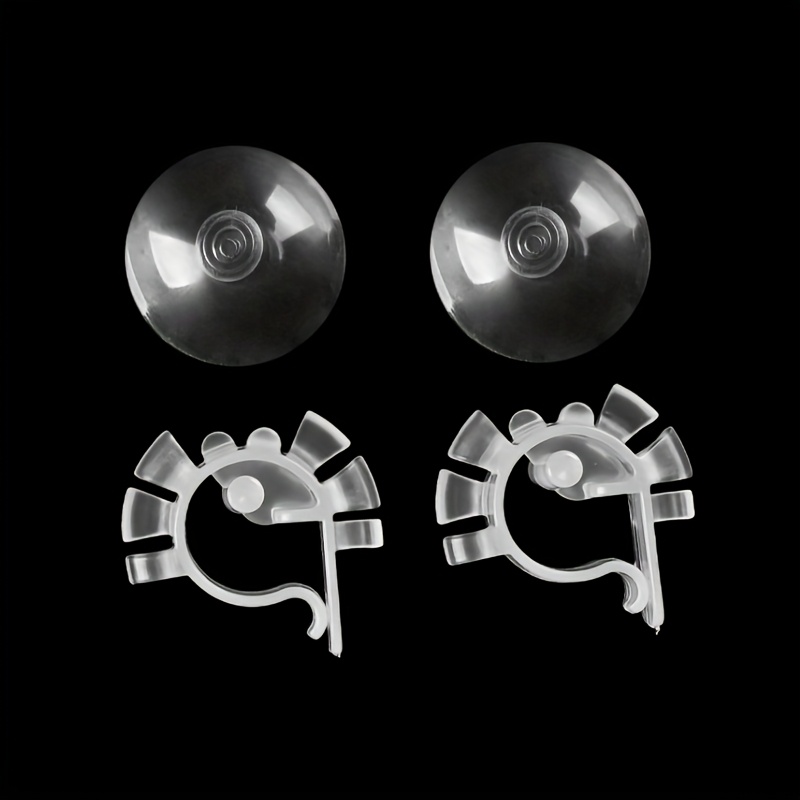 TEMU 4pcs Aquarium Airline Tubing Clips For 4-6mm Diameter Tubes, Durable Abs Material, Suction Cup & U-shaped Clamp Design For Secure Fish Tank