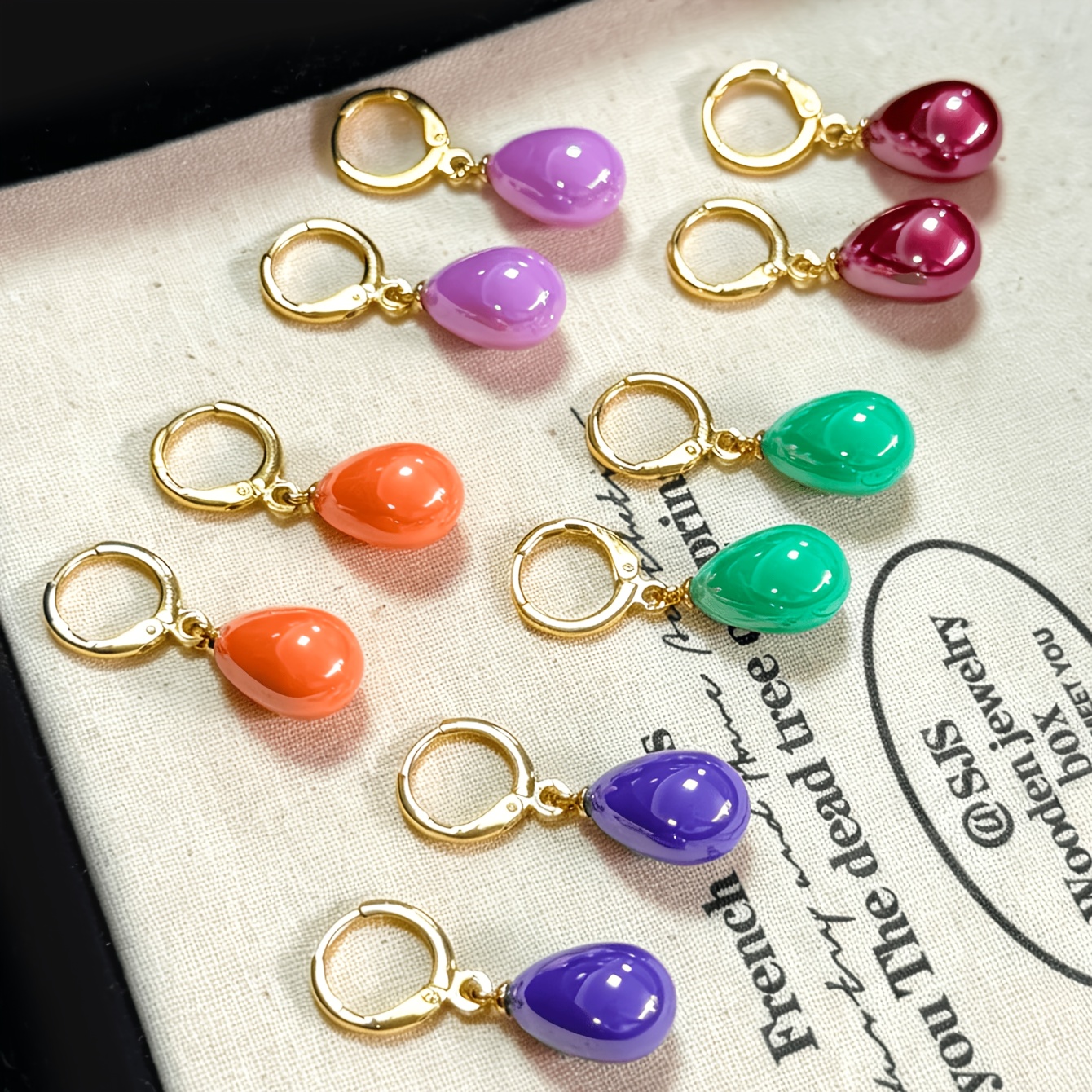 5 Pairs Vintage Hollow-Out Geometric Teardrop Earrings