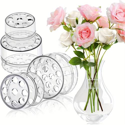 4pcs floral stem holder set suitable for sizes compatible with vases and artificial roses assists in arranging flowers and home decor neat and attractive floral displays